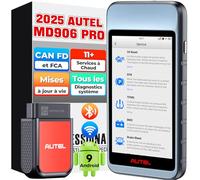 Autel MaxiDiag MD906PRO Valise Diagnostic Auto: 2025 Bluetooth Ver. de MaxiCOM MK808S MX808S, Successeur de MD808PRO MD806 OBD2 Diagnostic Voiture, FCA SGW CAN FD, 11 Services, Sans Frais d'Abonnement