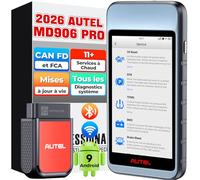 Autel MaxiDiag MD906PRO Valise Diagnostic Auto: 2026 Bluetooth Ver. de MaxiCOM MK808S MX808S, Successeur de MD808PRO MD806 OBD2 Diagnostic Voiture, FCA SGW CAN FD, 11 Services, Sans Frais d'Abonnement