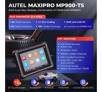 Autel MaxiPRO MP900-TS, scanner OBD2 pour voiture, MP900TS, outil de programmation TPMS, outil de réapprentissage, outils de diagnostic automobile, codage ECU, CAN FD/DoIP, PK MP808BT Rouge