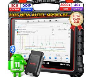 Autel MaxiPRO MP900BT: Codage ECU, 3K+ Tests Actif, 40+ Service, CANFD DoIP | 2026 Sans Fil comme MP900-BT KIT, Lecture VIN/Plaque, OS11, Nouveau Modèle de MP808BT PRO MP808S DS808 MS906BT MS906 Pro