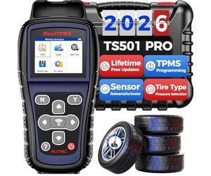 Autel MaxiTPMS TS501 Pro Outil Programmation TPMS, 2026 Identique au TS508WF TS508, Mise à Niveau du TS501 TS408S, Réapprentissag Activation Capteur, Programmation Capteur MX, Réinitialisation TPMS