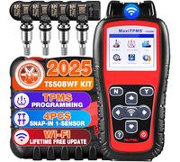 Autel MaxiTPMS TS508WF KIT, 2026 TS508WF avec 4 MX-Capteurs 2-en-1 en Métal [Valeur 120€], Outil Réapprentissage TPMS Upgrand TS508 TS408 TS501 TS601, Activer Réapprendre Capteurs, Program MX-Capteurs