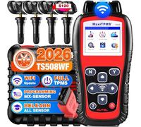 Autel MaxiTPMS TS508WF KIT Outil TPMS, 2026 WiFi Ver. de TS508 TS501 Pro TS408S avec 4 Caoutchouc Capteurs MX à Enfo [Valeur €119], Active/Réapprend Capteur, Programmer MX Sensor, Mode Rapide & Avancé