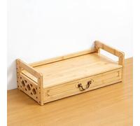 Autel Méditation en Bambou avec Tiroir Coulissant Support Personnel pour Statue Bouddha Petite Étagère D'autel Bouddhiste pour Pooja et Hommage(Natural Wood Color,69 * 25 * 16.5cm/27.2 * 9.8 * 6.5in)