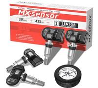 Autel MX-Sensor 2 en 1 (315Mhz+433 MHz) Capteur TPMS programmable Niveau OE Système de Surveillance de la Pression des pneus (à enfoncer)(Valves en métal, Pack de 4 capteurs)