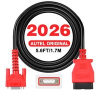Autel Origine Câble Test Principal OBD2 1.7M, 2 Rangées DB15, Compatible Uniquement avec Scanners MK808S MK808Z MX808S MK808 MX808 MP808S MP808 DS708 DS808 MS906, 16 Broches, Câble Test OBDII