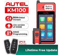 Autel-Outil d'immobilisation de pigments de porte-clés MaxiIM KM100, IKEY pour génération de clés 60s, OBD, IMMO, apprentissage sur voiture 99%, 2 pièces key tool