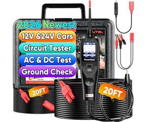Autel® PowerScan PS100 Testeur Circuits Automobile, Sonde Alimentation 12-24V, Détecteur Court Circuit, Multimètre Numérique, Test Résistance Relais & Diode, Vérification Mise à Terre, Câble 12M, Noir