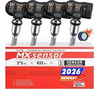 Autel TPMS Sensor MX-Capteur, Double Fréquence Capteurs TPMS pour 98% Voitures, Fonctionne avec TS408S TS508WF TS601 TS501 Pro, Niveau OE Programmable & Clonable TPMS Sensor (Valve en Métal, 4 Pièce)