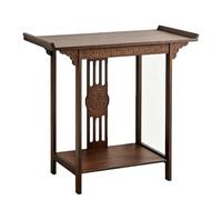 Autels Bouddhiste pour Maison en Bambouw Sculpté Caractère fu avec Étagère Ouverte Made of Bamboo Sturdy and Stable Table D'autel pour Chambre Salon Bureau Entrée(15.74 * 39.37 * 31.49in)