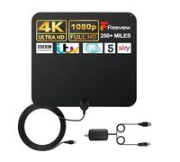 AUTERCO Antenne TV numérique intérieure, longue portée de plus de 250 km pour Smart TV, antenne TV amplifiée HD, prend en charge 4K 1080p VHF UHF tous les anciens téléviseurs avec connecteur