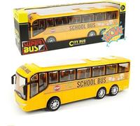 AUTERCO Grand bus scolaire jaune de 31,8 cm pour enfants de 3, 4, 5, 6 ans, jouet de voiture à l'échelle 1/30 pour garçons et filles, jouet modèle de voiture pour tout-petits, cadeau d'anniversaire