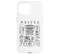 Auteur écrivain romancier Livre écriture Outils Vintage Brevet Coque pour iPhone 15