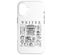 Auteur écrivain romancier Livre écriture Outils Vintage Brevet Coque pour iPhone 16