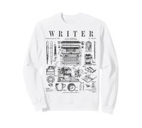 Auteur écrivain romancier Livre écriture Outils Vintage Brevet Sweatshirt