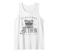 Auteur publié Demandez-Moi sur Mon Livre Machine à écrire Vintage Débardeur