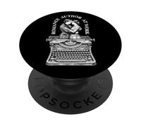 Auteur romantique au travail Machine à écrire vintage Romancier écrivain PopSockets PopGrip Adhésif