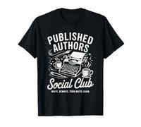 Auteurs publiés Social Club Women Vintage Poète Book Writer T-Shirt