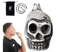 Authentic Aztec Whistle - Resin Skull en forme de sifflet de mort | Effets sonores effrayants et forts totem | Ancient Inspired Whistles for Ritual Collection | Instrument de vent de voyage en