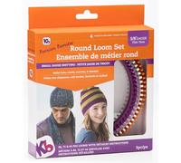 Authentic Knitting Board Authentique à Tricoter Tableau Premium Ensemble de Métier à Tisser Ronds, Violet, Orange/Gris
