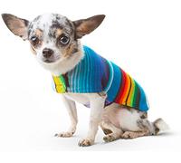 Authentic Mexican Blanket Poncho Fait Main pour Chien Bleu Taille XS