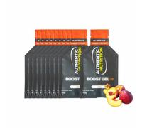 Authentic Nutrition Boost Gel Énergétique Anti Crampes - Saveur Pêche - Running Cyclisme Trail Triathlon - Glucides Rapides & Électrolytes (Lot de 24 x 30g)