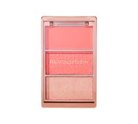 Revolution, Blush Icon Palette (Authentic Peach), Palette de Blush Crème et Poudre Compacte, Haute Pigmentation, 3 Teintes, Authentic Peach, Vegan et Non Testée sur les Animaux