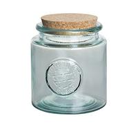 Authentic Recycled Glass Storage Jar With Cork Stopper Lid 800ml by ICTC