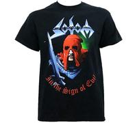 Authentic Sodom Band in The Sign of Evil Thrash Metal Unisex 100% Cotton Short-Sleeve T-Shirts Black XXXL