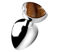 Authentic Tigers Eye Gemstone Heart Plug - Small