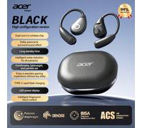 [Authentique officiel] Écouteurs Bluetooth Acer OHR514, design à crochet d'oreille avec écran d'affichage, boîtier de charge, écouteurs sans fil OWS non intra-auriculaires, basses stéréo, réduction de