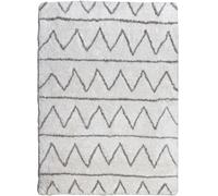 Authentique tapis berbère 120x170 fait à la main en coton BIO gris clair et gris foncé BERBERE