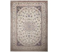 Authentique tapis d'Orient 167x212 noué main en laine et soie marron et beige NAIN