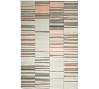 Authentique tapis d'Orient 200x305 kilim fait main en laine orange et bleu A 2