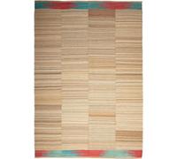 Authentique tapis d'Orient 223x322 kilim fait main en laine marron et rouge M