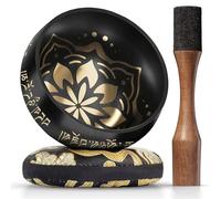 Authentiques Bols Chantants Tibétains Gravés à la Main - Bol Sonore & Bol de Méditation - Instruments de Guérison Vibratoire - Outils de Guérison des Chakras - Coffret Cadeau Pleine Conscience