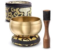 Authentiques Bols Chantants Tibétains Gravés à la Main - Kit Complet de Méditation avec Coussin - Cloche Tibétaine Parfaite pour le Yoga, la Relaxation & la Guérison Sonore