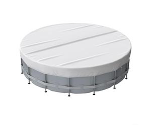 Autilyshop Bâche de piscine ronde en polyester 210D avec revêtement argenté - Rétention de la chaleur solaire - Imperméable à l'eau et à la poussière - Pour piscine hors sol gonflable et encadrée
