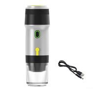 Autilyshop Cafetière expresso électrique portable rechargeable par USB - Design compact pour camping, randonnée, voyages en voiture et bureau - Chargeur de voiture - Argent et noir (Argent A)