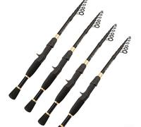 Autilyshop Canne à pêche télescopique en fibre de carbone portable 1,6 m à 2,1 m Action modérée-rapide pour eau douce, bar, truite, serpent Design pliable léger (poignée droite 1,6 m)