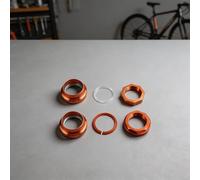 Autilyshop Casque externe pliable pour vélo avec filetage double roulements 34 à 34 mm en alliage d'aluminium CNC à roulement scellé pour Brompton A C P Line modèles Brompton Noir (orange)