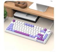 Autilyshop Clavier de jeu mécanique avec écran TFT et bouton multifonction, connexion filaire, construction ABS, commandes personnalisables et rétroéclairage RVB Violet Lake (violet)
