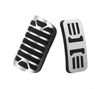 Autilyshop Couvre-pédales d'accélérateur et de frein antidérapants en acier inoxydable avec inserts en caoutchouc faciles à installer pour Jaguar XE XF XJ XJL 2008 à 2016 Noir argenté