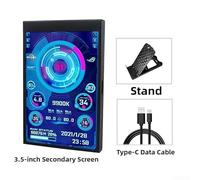 Autilyshop Écran secondaire IPS de type C de 3,5 pouces pour PC avec surveillance dynamique, rotation verticale horizontale, luminosité en continu, conception d'économie d'énergie pour système Windows