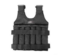 Autilyshop Gilet lesté réglable de 20 kg ou 50 kg pour entraînement de force, fitness, course à pied, exercice avec épaulettes en tissu Oxford 1680D, noir (50 kg)