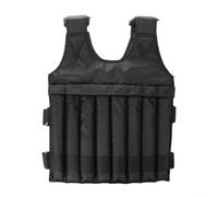 Autilyshop Gilet lesté réglable de 20 kg ou 50 kg pour entraînement de force, fitness, course à pied, exercice avec épaulettes en tissu Oxford 1680D noir (20 kg)