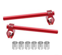Autilyshop Guidon réglable à clipser pour tube de fourche de 26 mm, 30 mm, 31 mm, moto, VTT, scooter, course en alliage d'aluminium, noir, or, rouge, bleu, orange, argent (rouge)
