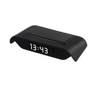 Autilyshop Horloge numérique à énergie solaire pour tableau de bord de voiture avec écran LCD 24 heures, veilleuse et capteur de vibration, boîtier en ABS résistant à la chaleur, réglage automatique