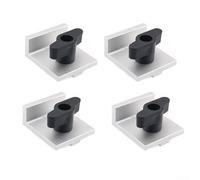 Autilyshop Kit d'arrêt court bidirectionnel en T en aluminium anodisé argenté pour système de table de travail du bois pour rail en T personnalisé CNC Conseil à serrage avec Wing Kn