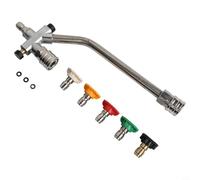 Autilyshop Kit de buse de nettoyeur haute pression à double tête avec 5 embouts à connexion rapide et valve de navette bidirectionnelle pour voiture, moto, allée, adaptateur de lance à mousse en acier